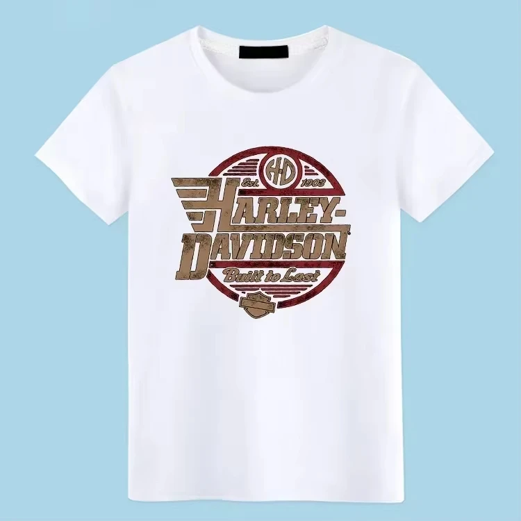 Men's Motorcycle Harleys Sport Davidson T Shirt Pure Cotton Clothes Summer Vintage Crewneck Oversize Tee Shirt Men Woman Clothes