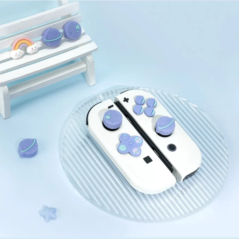 Roztomilá d-pad kříž knoflík ABXY X šifrovací klíč nálepka joysticku palec tyčinka úchop čepice obal pro nintendo spínač NS oled joy-con kůže pouzdro