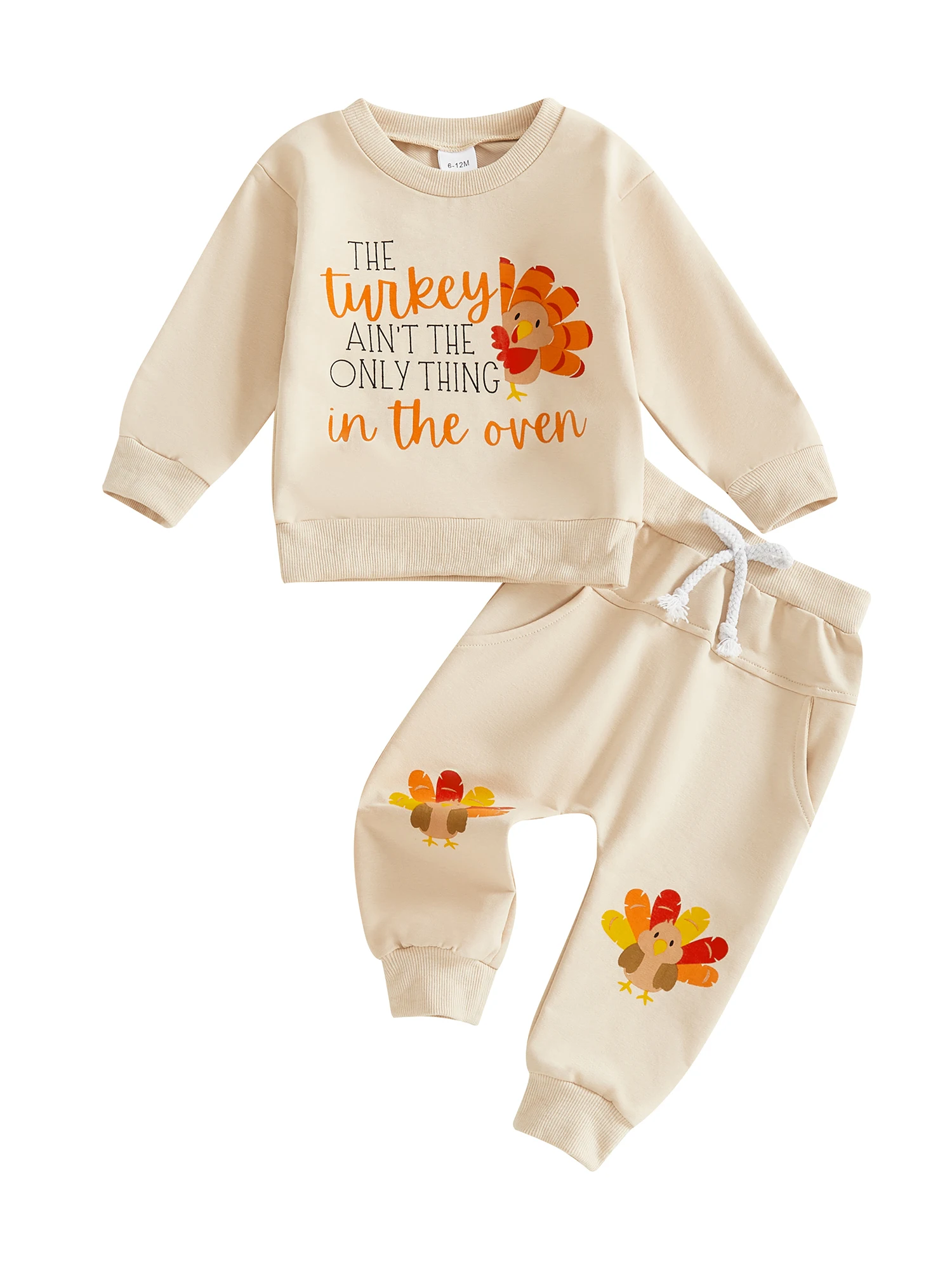 

Комплект из толстовки и бега для малышей, уютный флисовый пуловер со штанами с принтом медведя, милый зимний наряд для детей