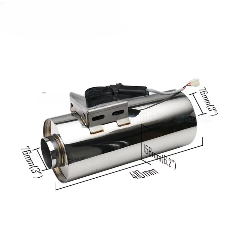 Car Exhaust System Stainless Steel Center  with Electric Valve 3inch Inlet 6.2