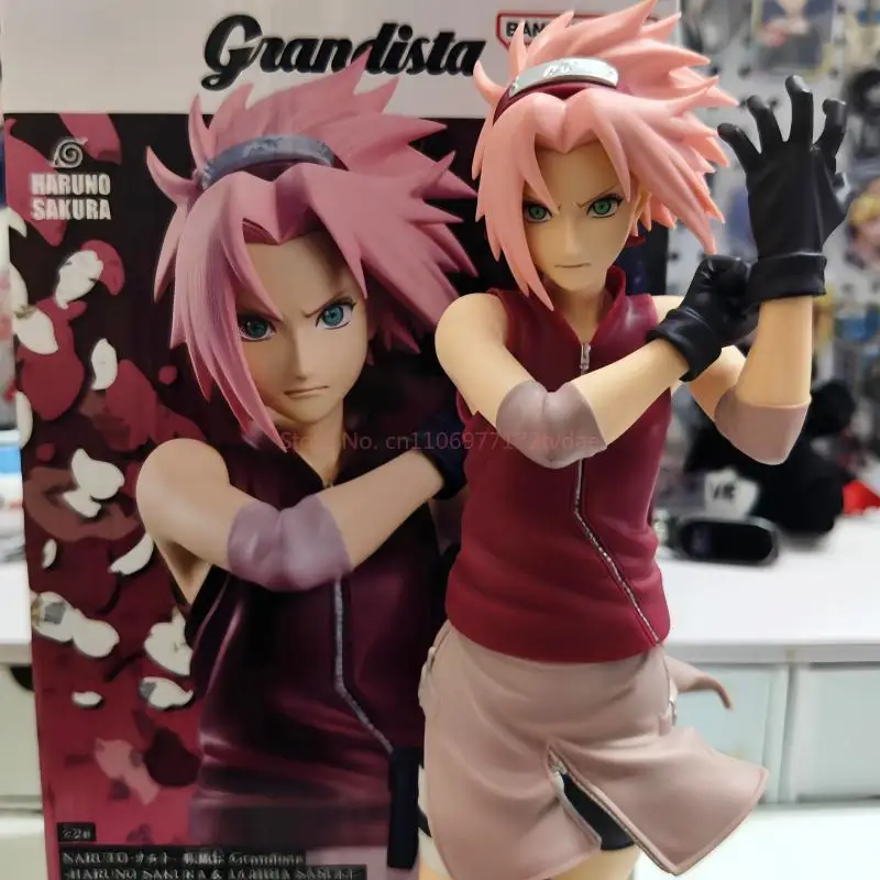 

In Stock Banpresto Naruto Shippuden Grandista Haruno Sakura Uchiha Sasuke Figure Desktop Ornament Birthday Gifts Collectibles