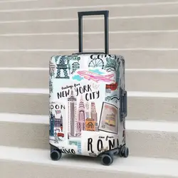 Travel Prints Suitcase Cover New York Memory Holiday Business Practical Luggage Supplies Protector