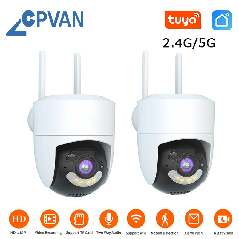 

CPVAN Tuya 2.4G 5G Wireless HD 4MP PTZ Camera Indoor Rotatable Surveillance Camera AI Human Detect Video Monitoring Night Vision