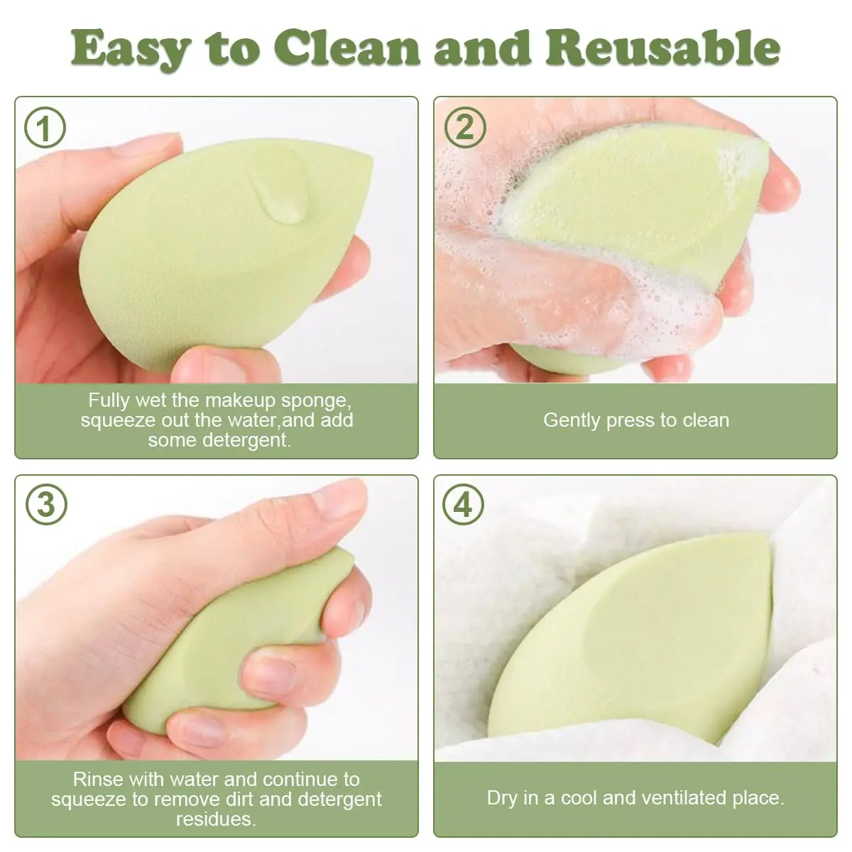 11 pcs Makeup Sponge Set Blender, Beauty Sponge Makeup Blender Flawless for Liquid Multi Colored Series