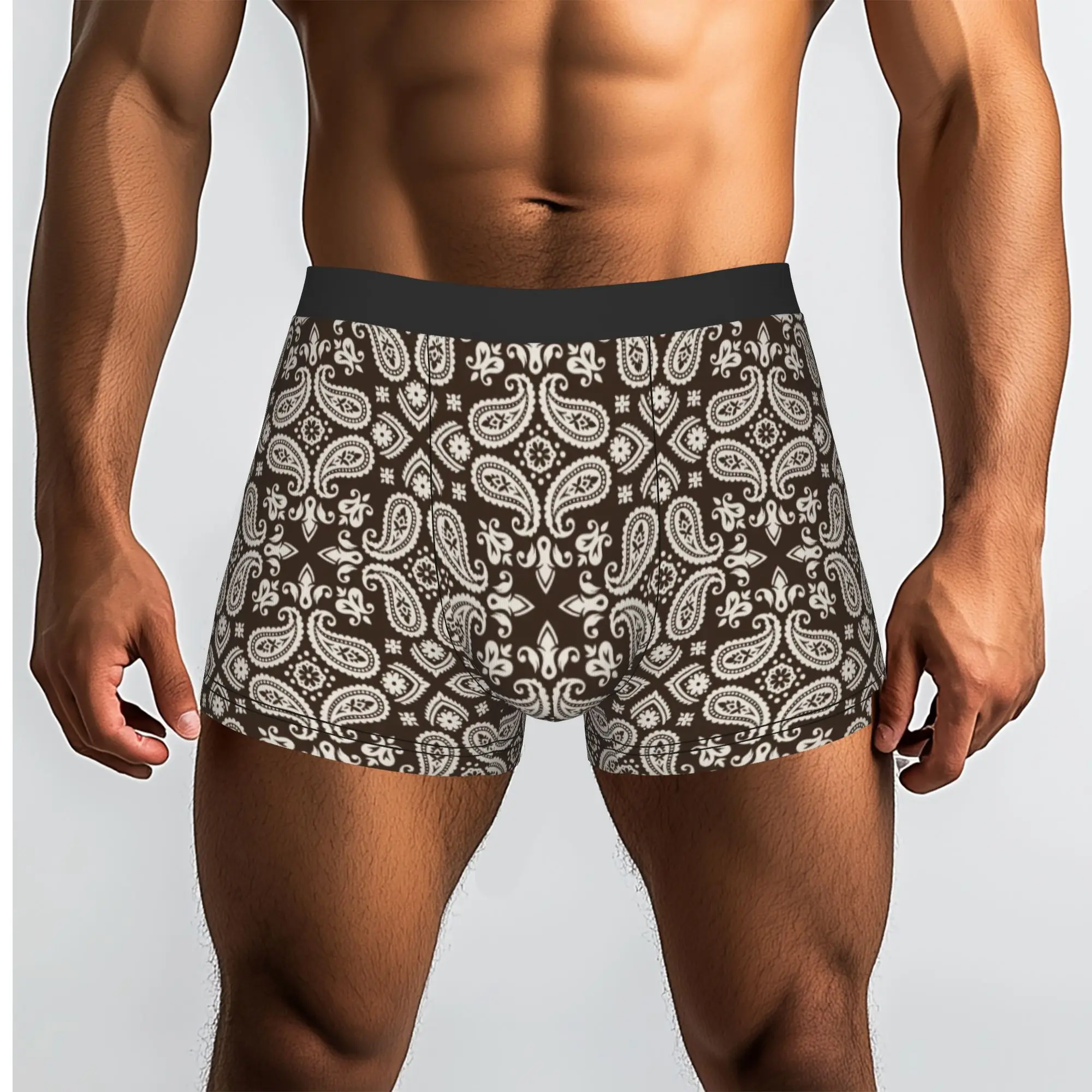 Customized Boho Vintage Bandana Paisley Print Underwear Male Print  Boxer Shorts Panties Briefs Breathable Underpants