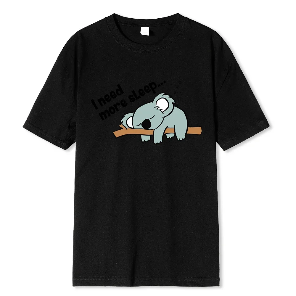 

I need more sleep lazy koala interesting printed pattern retro street wear fashion Harajuku Summer Men women universal T-shirt