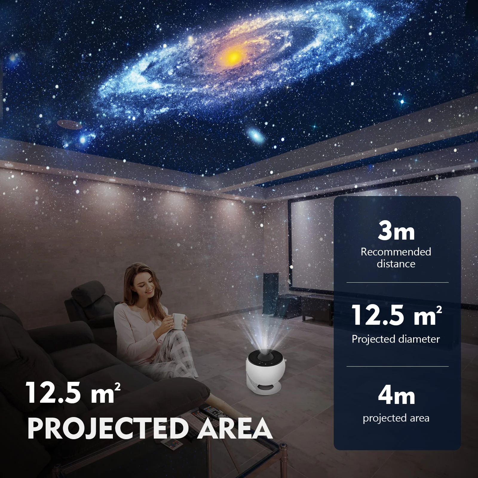 Lampu Proyektor malam lampu galaksi bintang Nebula dengan Remote Abs untuk atas kepala kamar tidur