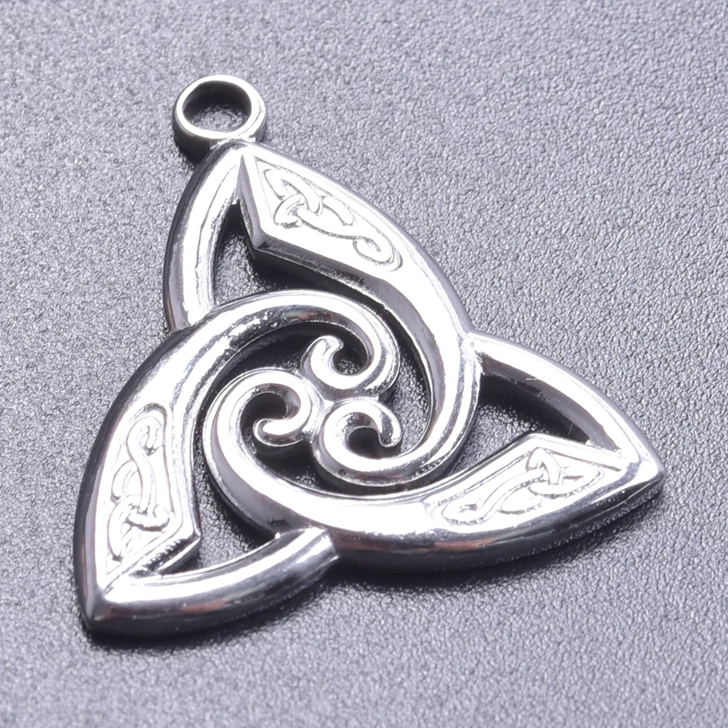 4pcs Vintage Originality Silver Color Witch Knot Charm Celtic Knot Triquetra Knot Pendant Charm For Jewelry Making Accessories