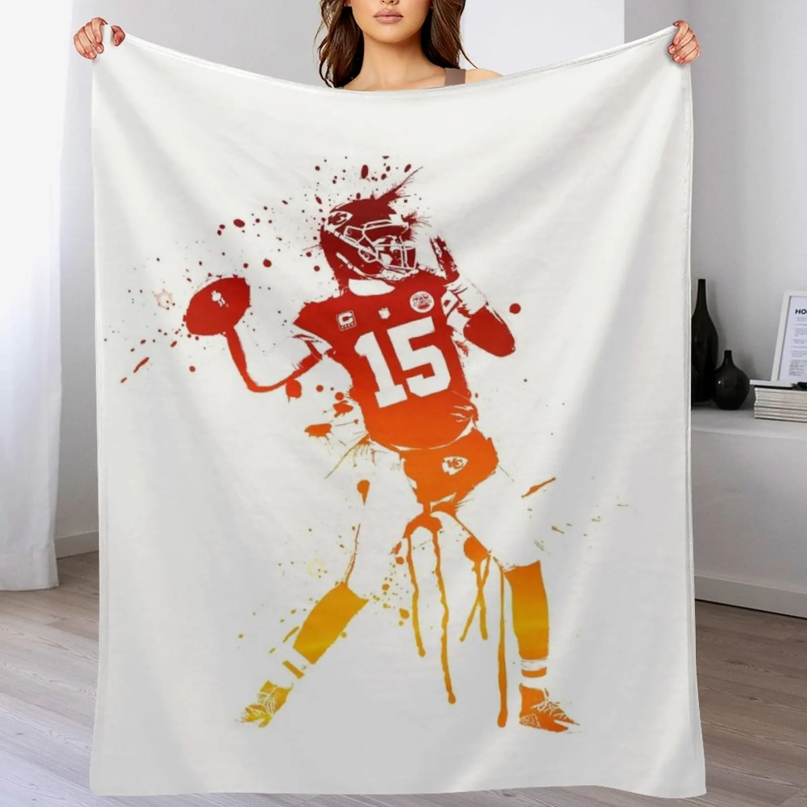 Football Mahomes Kansas Throw Blanket Summer Quilt Blankets