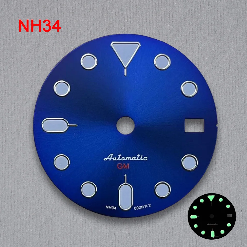 ルミナスグリーンウォッチダイヤル、ムーブメント修理、28.5mm、nh35、nh34に適合
