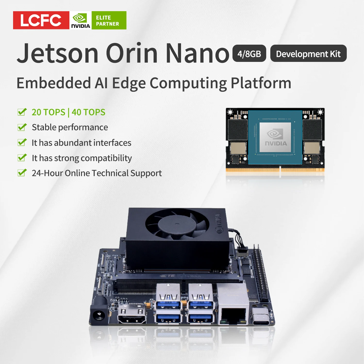 مجموعة أدوات تطوير Jetson Orin Nano 4G لوحة الناقل المدمجة لجمع بيانات Edge AI وتحليل فئة المنتجات ICs