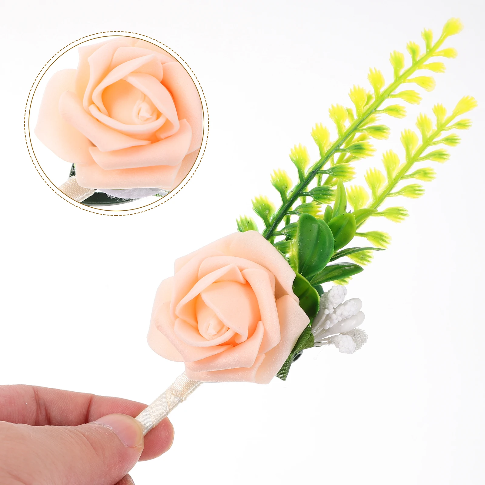 

2pcs Wedding Supplies Broom Wrist Groom Decorative Simulation Corsage Wedding Corsage Flower for Banquet Parties