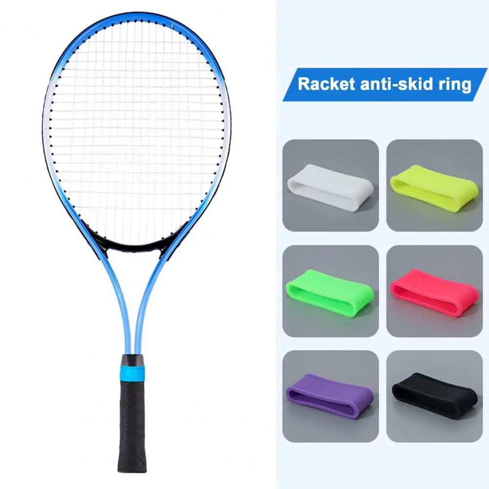 2 pçs anel antiderrapante pickleball paddle grip banda silicone elástico badminton raquete de tênis de mesa overgrip lidar com acessórios