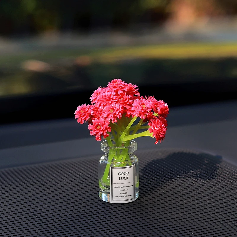 Ins Style Car Decoration Ornament Mini Gypsophila Auto Center Console Decoration Gadgets For Woman Gift Car Interior Accessories