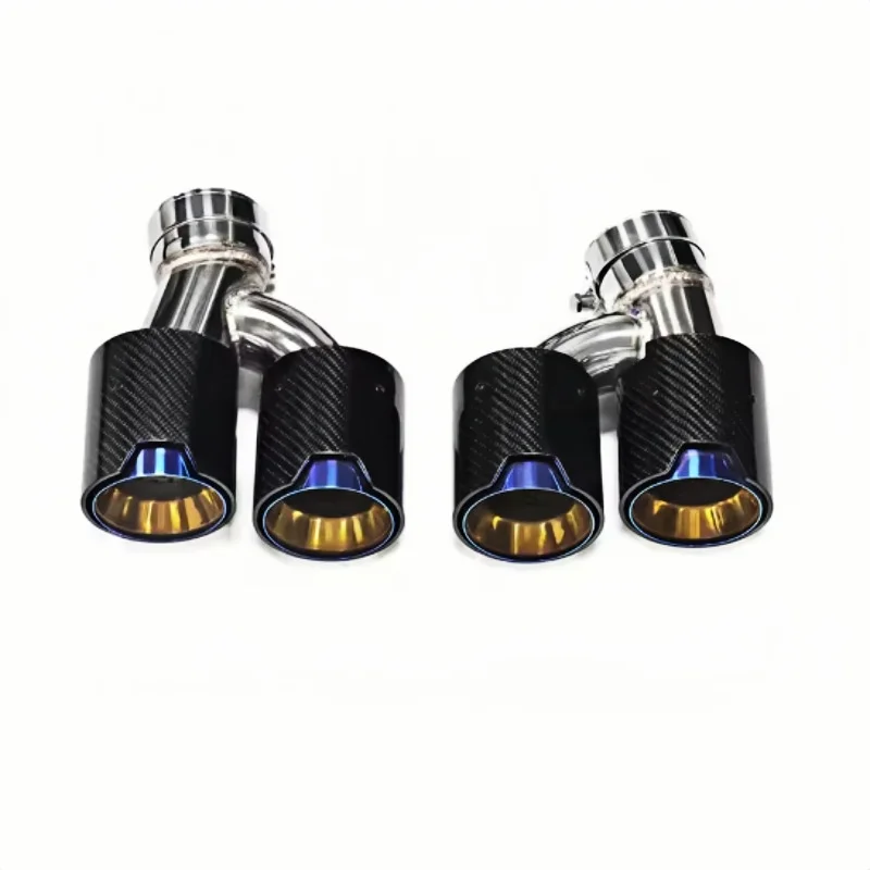 

2018-2024 для BMW 5 серии G30 G31, модификация выхлопной трубы с четырьмя выходами из углеродного волокна, синий наконечник глушителя, насадка, выхлопная головка