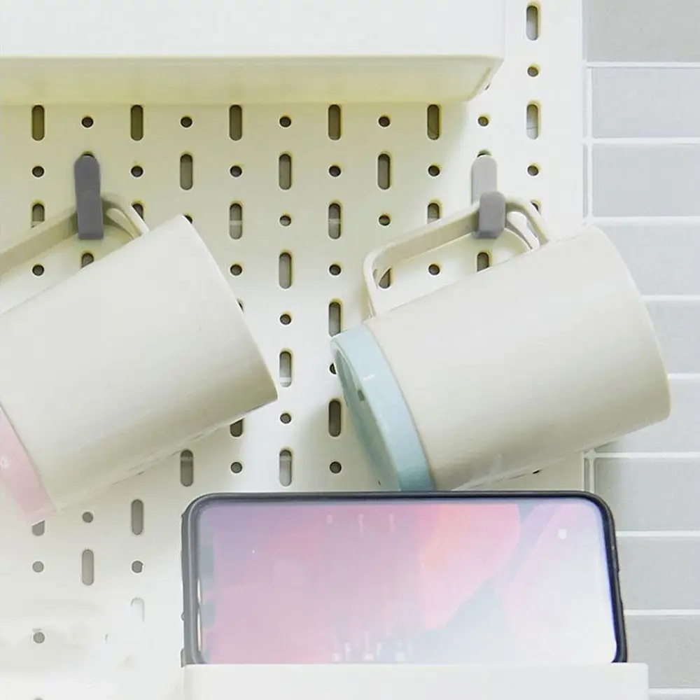 10 قطعة لوحة ربط بلاستيكية هوك J شكل الثقيلة ثقب مجلس هوك الحائط أسود/أبيض/رمادي تخزين الرف غرفة الحرفية #2