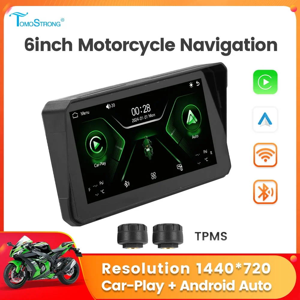 

Portable 6inch Screen Motorcycle GPS Navigation Wireless Carplay Android Auto Moto Monitor WIFI in-cell Touch Display All in One