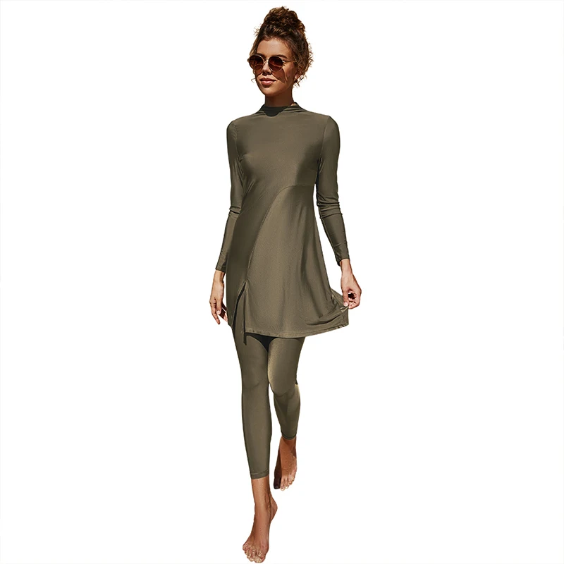 Burkini Female Muslim Swimwear Women 2022 Swimsuit Long Sleeve Swimming Suit With Folds mujer islamico Musulmane Modest Clothing