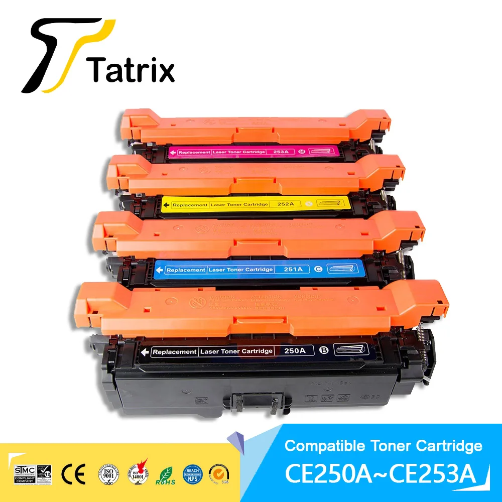 

Совместимый цветной лазерный картридж Tatrix Premium CE250A CE251A CE252A CE253A 504A для принтера HP CP3525 CP3525N CP3525DN