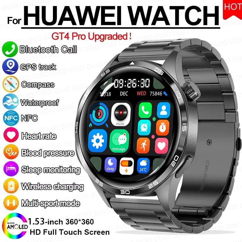 

Original New for Watch 5 Pro Smart Watch Men Upgraded AMOLED Screen NFC GPS Tracker Women Health Monitoring BT Call smart watch