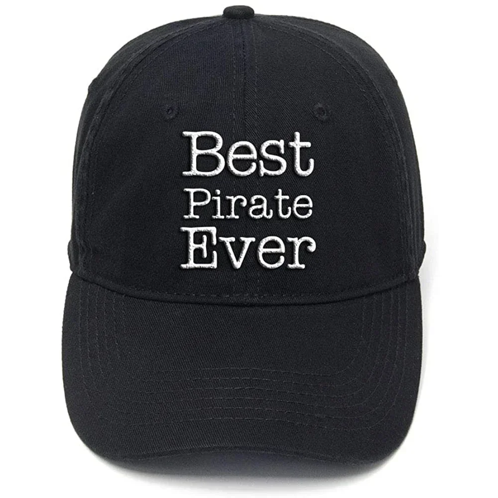 

Lyprerazy Pirate Gifts Best Pirate Ever Washed Cotton Adjustable Flock Printing Baseball Cap