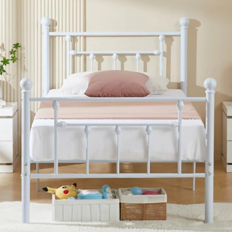 

Size Metal Platform Bed Frame with Headboard and Footboard, Heavy Duty Slat Support/No Box Spring Needed Mattress Foundation/Un