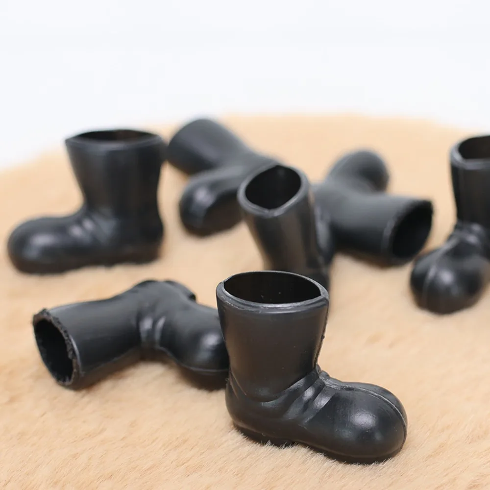 

1:12 Doll House Mini Santa Shoes Big Toe Christmas Boots Santa Claus Shoes Model Simulation Black