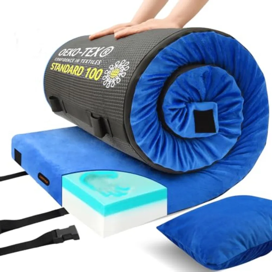 

Матрас из пены с эффектом памяти для кемпинга, удобный толстый напольный коврик для сна для взрослых с водонепроницаемым и нескользящим дном, портативный.