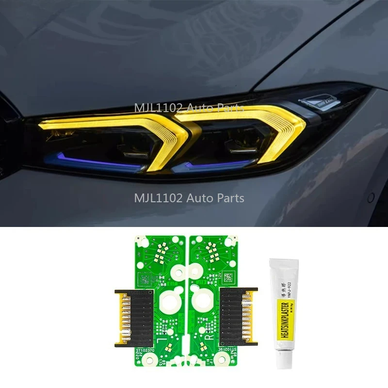 

Новинка для BMW 3 серии G20 LCI G21 i3 Euro 2023 + светодиодные платы ДХО дневные ходовые огни лимонно-желтый светодиод ДХО