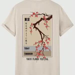 مهرجان طوكيو للزهور تي شيرت رجالي، قمم مع رقبة، قمم قطنية صيفية، تي شيرت فضفاض هيب هوب ، موضة ، اليوم معا أفضل 8 صفقات مبيعات اليوم - رقم 1