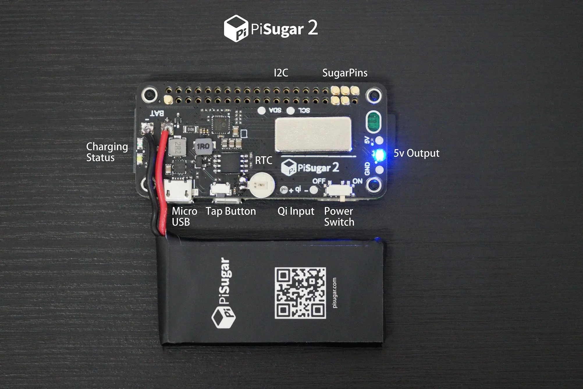 Imagem -03 - Pisugar Bateria para Raspberry pi Zero