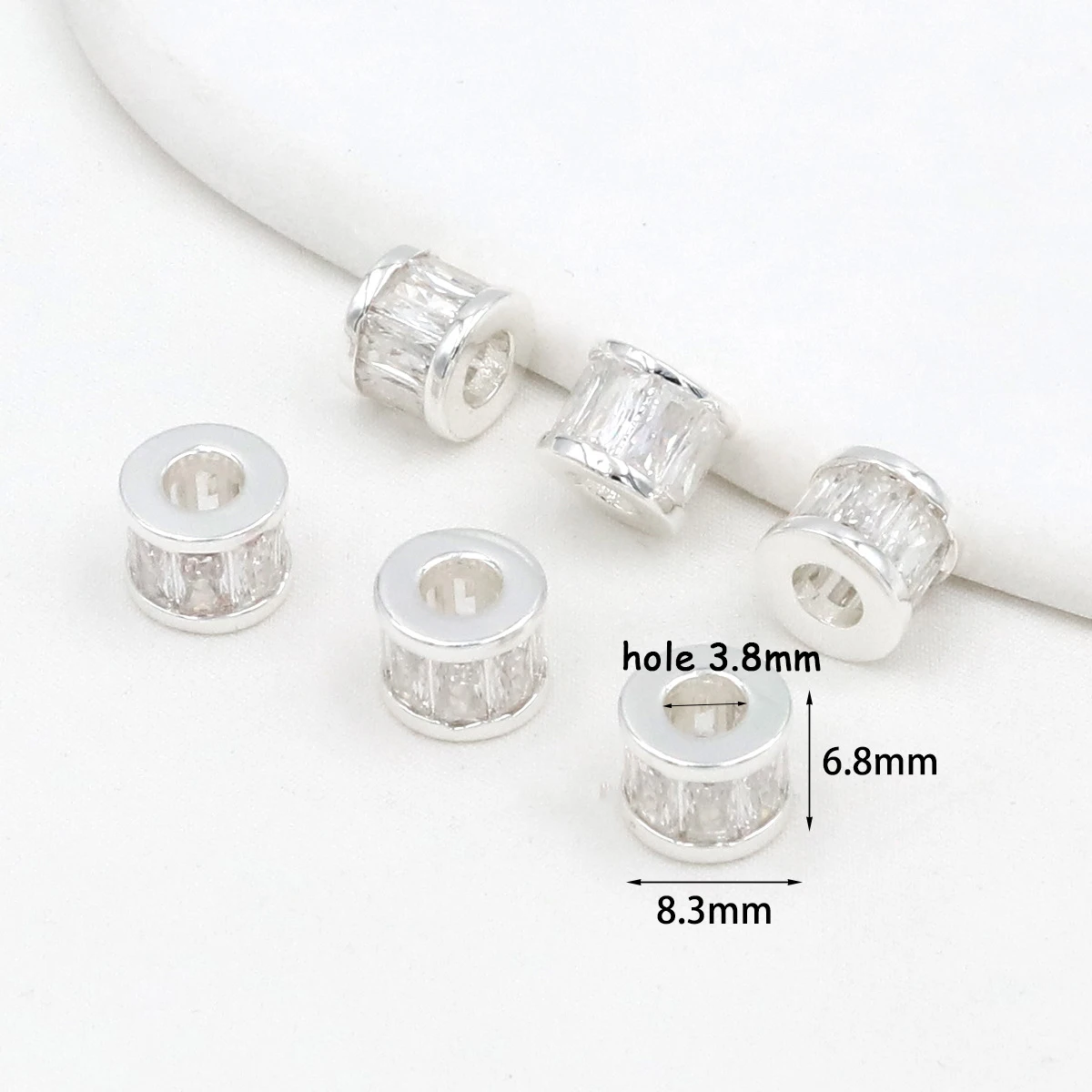 2 قطعة عجلة الزركون النحاس خزر عازل ل عقد دي اي واي سوار صنع شقة فضفاض الخرز مع ثقوب النتائج مجوهرات اليدوية