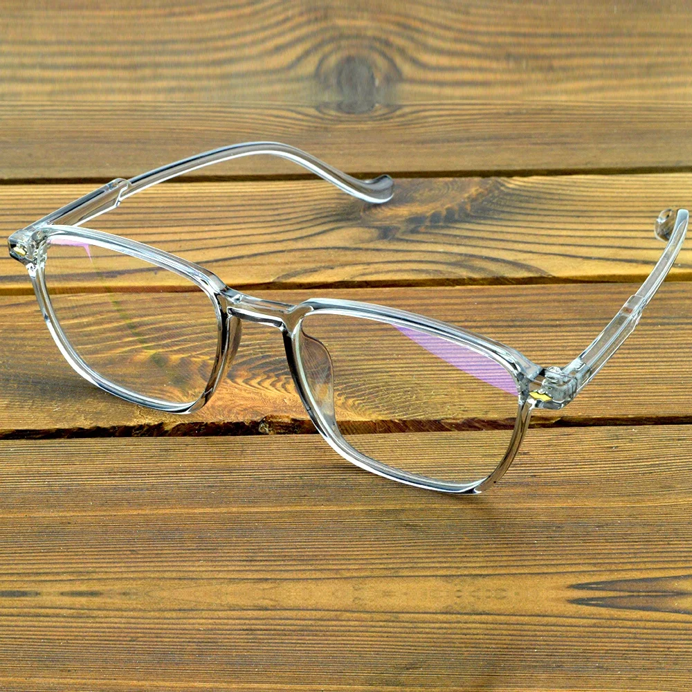 

Men Fashion Transparent TR90 Light Weight Flexible Rectangle Eyeglasses Reading Glasses +0.75 TO +6