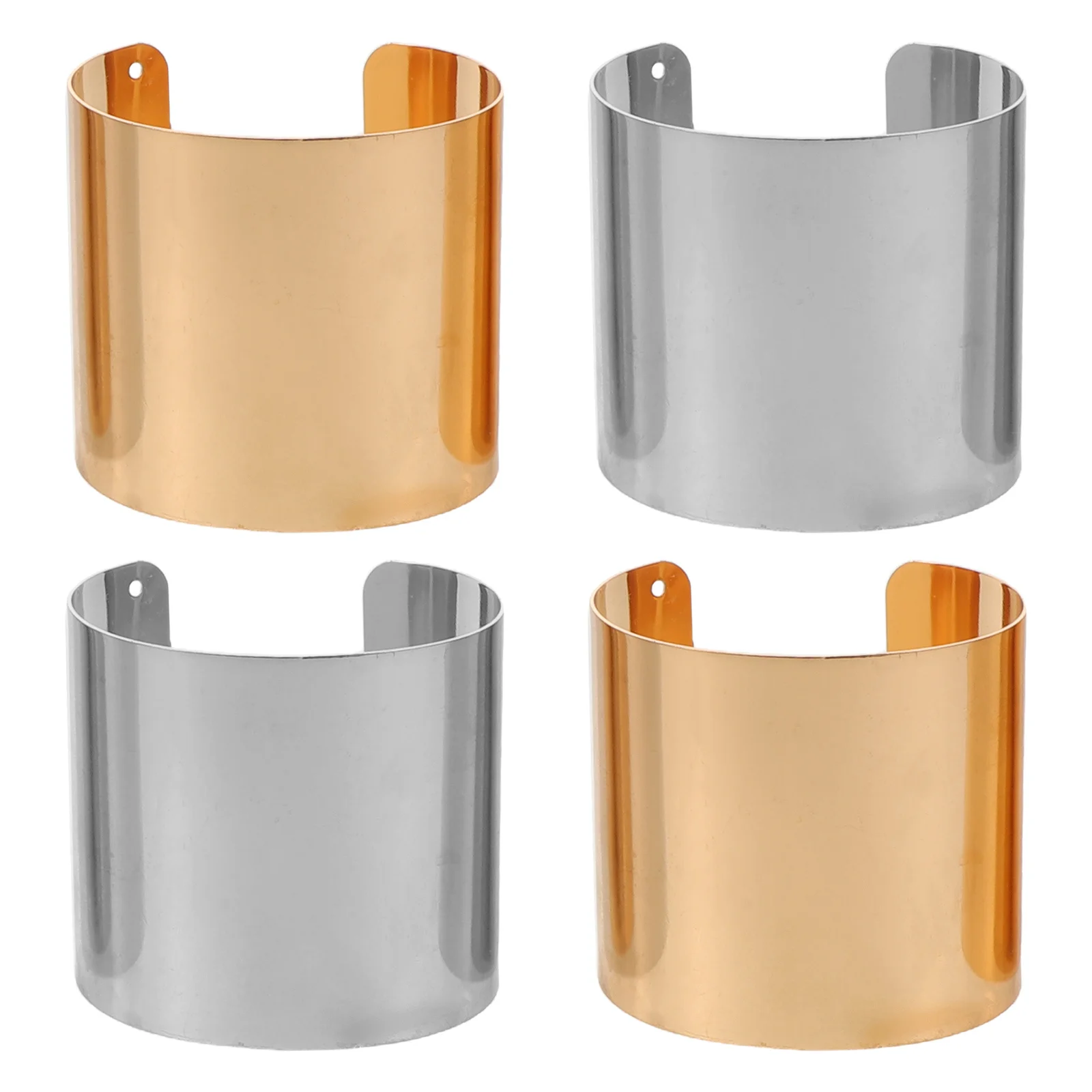 

2Pcs Gold Wide Cuff Bangle Bracelet Open Grooved Wrist Jewelry for Women Girls Versatile Wear Cuff Bangle Bracelet