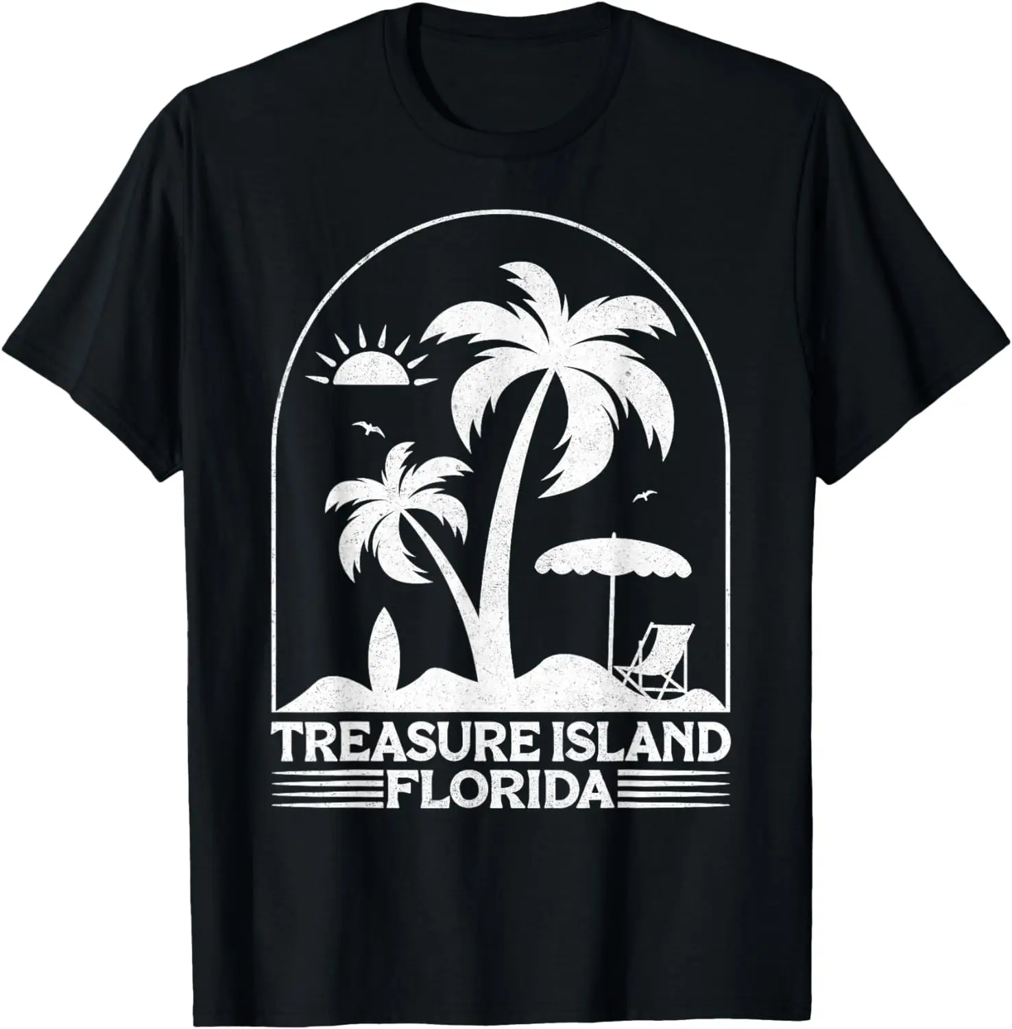 

Palm Tree Sunset Beach Vacation Florida Treasure Island T-Shirt