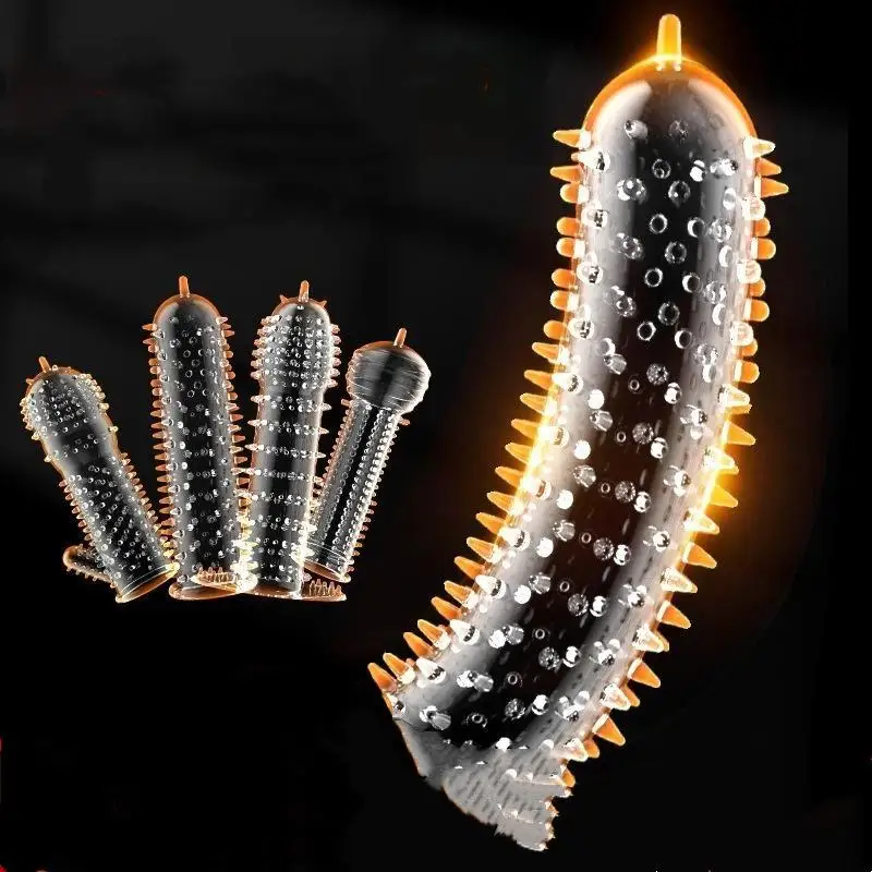 【SA】【SA】1Pcs Penis Sleeve Condoms For Men Extension Dick Enlargement Delay Ejaculation Spike Clit Massager Cover Crystal Condoms view 3