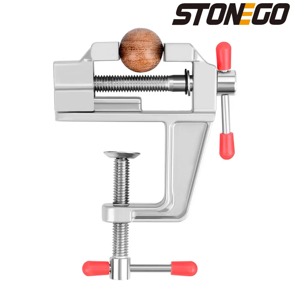 

STONEGO 3,5 "мини-настольные тиски, настольные тиски, инструмент «сделай сам», мини-настольные тиски, платформенные тиски, зажим из орехового дерева, бытовые фиксированные тиски
