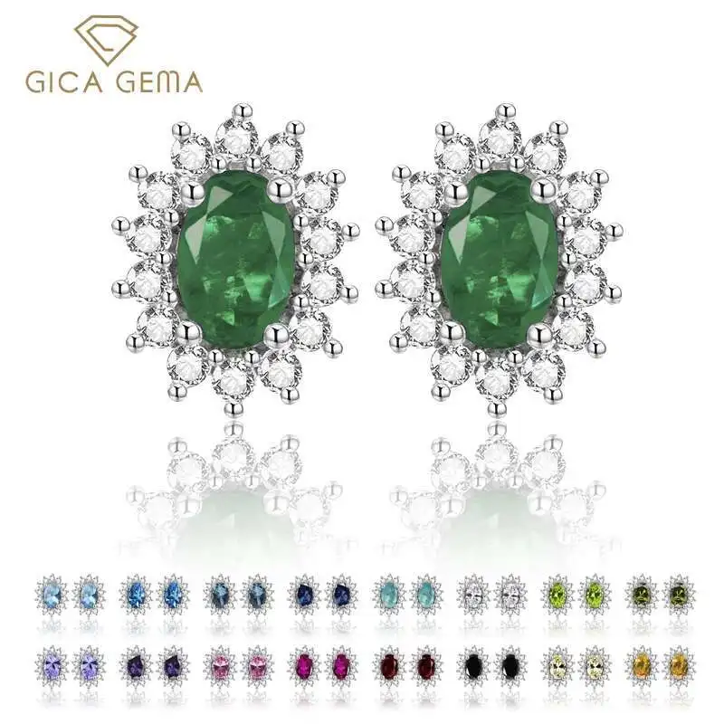 Gica Classico Multicolor 4*6mm Ovale Fiore Orecchini con perno Per Le Donne Festa di Nozze Minimalista Gioelleria Raffinata E Alla Moda Regalo di San Valentino