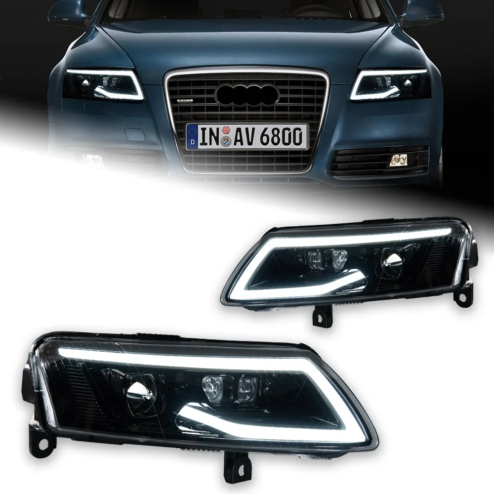 Car Lights for Audi A6 2004-2011 LED Dynamic Signal Headlights New Condition Front Projector Lens DRL Automotive Accessory