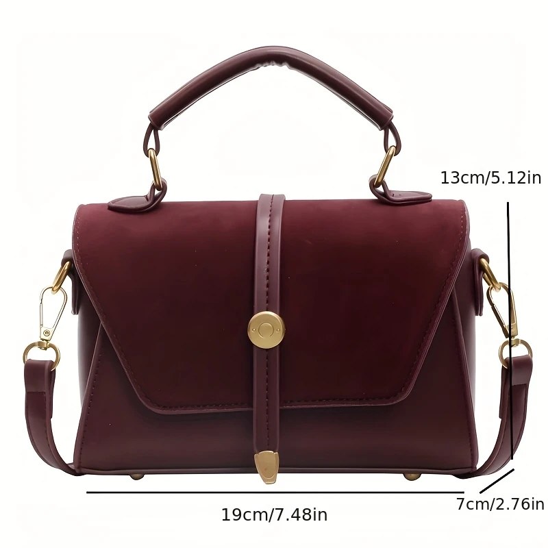 

Chic Suede Splice Vintage Tote Bag, Elegant Handbag Women's Shoulder Crossbody Bag, Golden-Tone Hardware, Travel, Everyday Use