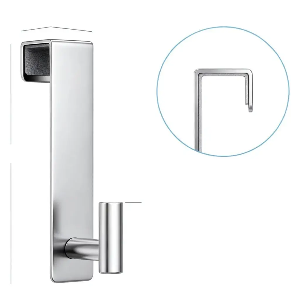 Stainless Steel Bathroom Shower Door Hook For Frameless Glass Towel Rack Robe Hanger Organizer Over Door Storage