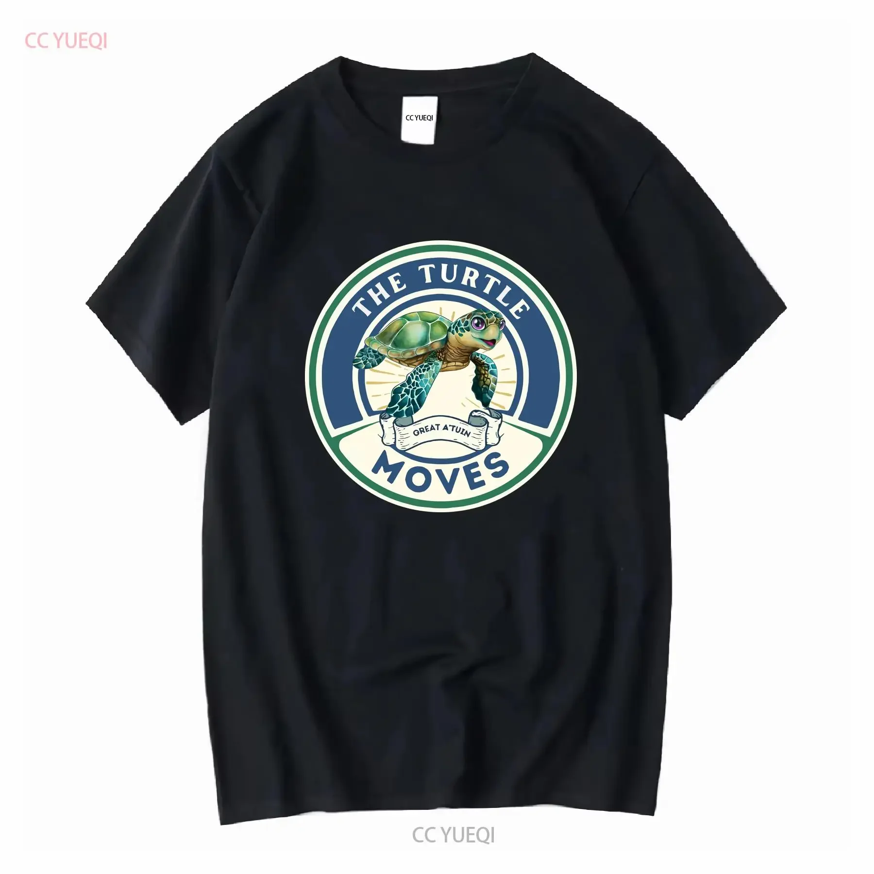 The Turtle Moves Discworld Inspired T Shirt with Terry Pratchett Fan Fantasy Novel long or short sleeves vintage Washed