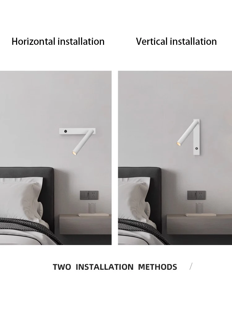 Led Wall Lamp Bedroom Beside Reading Light Rotatable Adjustable Angle Spot Lights Modern Simple Design With Switch Spotlight