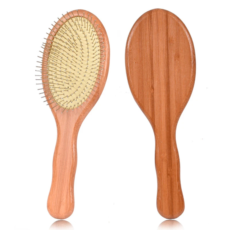 ABLD Wooden Steel Needle Hair Brush Pin Hairbrush Scalp Massage Improve Hair Health Wood Paddle Detangling Comb-A