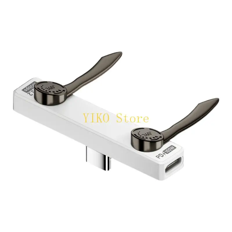 K32C USB C Viewing Stand PD100W Phone Charging Adapter, Foldable Phone Holder for Desk Messages, Video Calls, and Travel Use