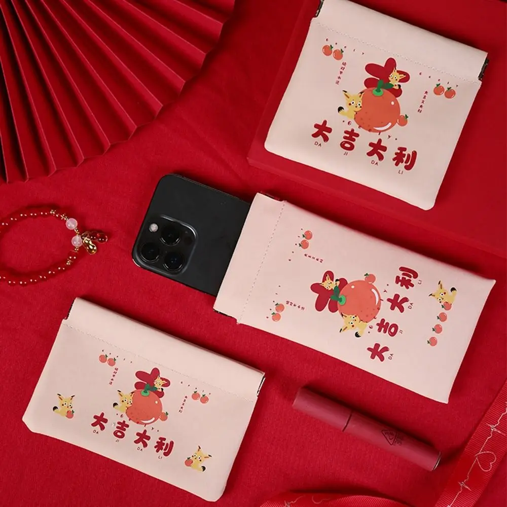 

Маленькая косметичка из искусственной кожи, Весенняя Сумочка с принтом в виде листьев, сумка для хранения губной помады, новогодний красный кошелек для мелочи, сумка для хранения и смены