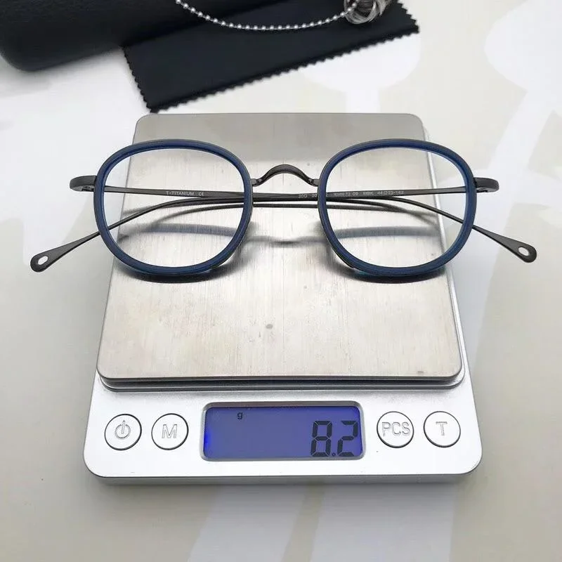 إطار من التيتانيوم خفيف الوزن ياباني نظارات مصنوعة يدويًا لقصر النظر الرجعية نظارات Gafas بيضاوية للرجال والنساء نظارات طبية