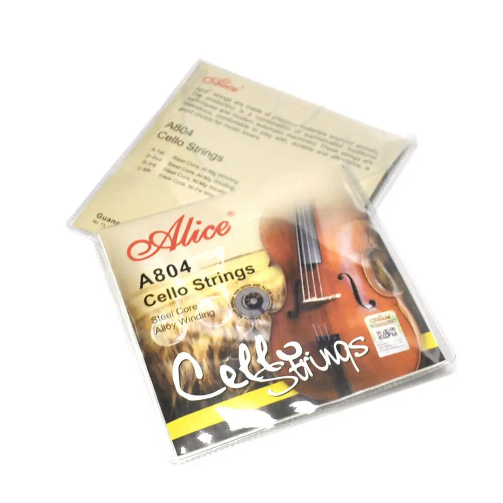 Alice A804 Cello Strings 4-string Set A-1 D-2 G-3 C-4 Steel Core Alloy Winding