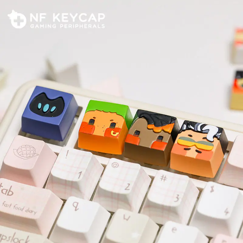 Valorant Bread Cubes Keycaps 1pcs Clove Jett Reyna Omen Sage Viper Character Keycap Custom Esc Key Mechanical Keyboard Keycaps