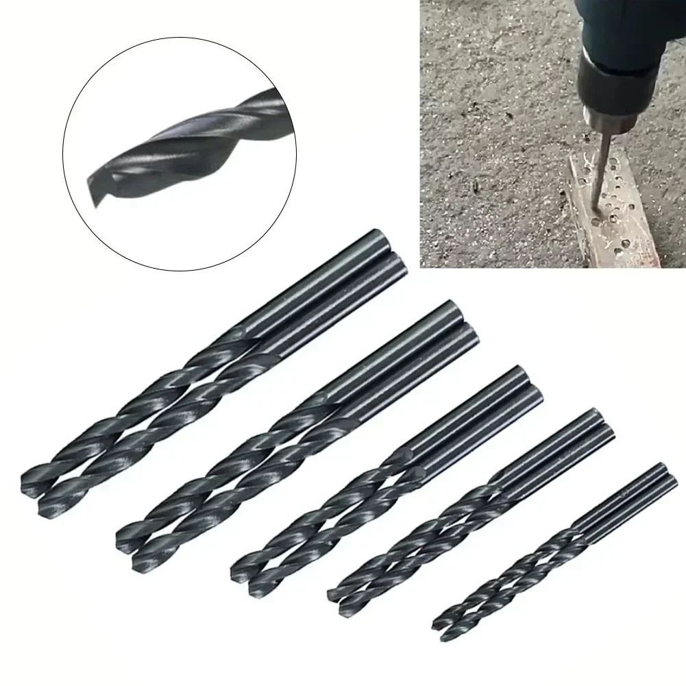 10pcs Hss Drill Bit Set High Speed Steel Black Coated Wring Drill Bit For Steel Wood Plastic Metal Drilling Cutter Tools 3-8mm